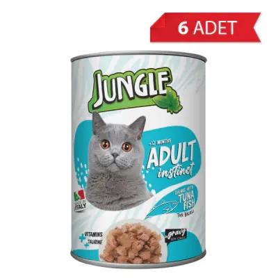 Jungle Ton Balıklı Yetişkin Kedi Konservesi 415gr (6 Adet)