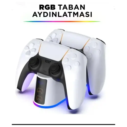 Ps5 Dualsense Şarj Standı Rgb Işıklı LED Göstergeli DSP828