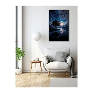 Mgi Design Dolunay Yansıması – Gece Ve Doğa Temalı Ultra Hd Cam Tablo | Doğa Ve Manzara Temalı Dekoratif Duvar Tablosu, Salon, Yatak Odası Ve Ofis Dekoru, 30x45 cm