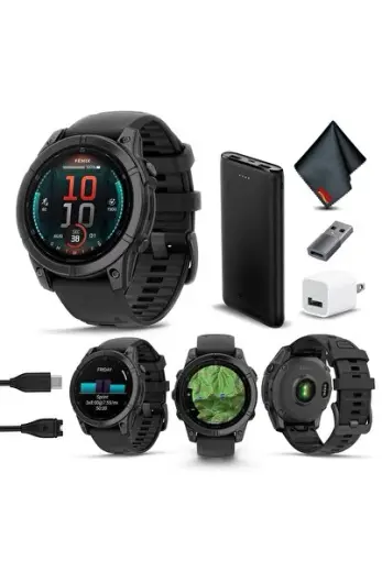 Fenix E 47MM AMOLED Premium Çoklu Spor GPS Akıllı Saat, 16 Gün Uzun Ömürlü Pil Ömrü, Siyah