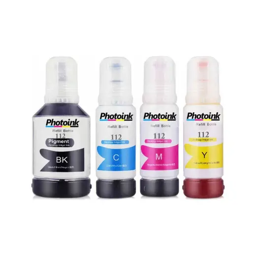 Photoink Epson 112 Ecotank L6550 Uyumlu Photoınk 4 Renk Mürekkep Seti