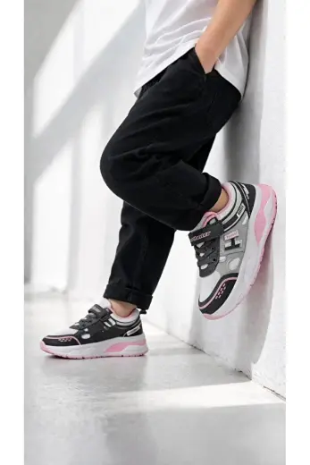 Unisex Çocuk Cırtlı Bağcıklı Günlük Spor Sneaker, Hafif Tabanlı Nefes Alabilen Ayakkabı