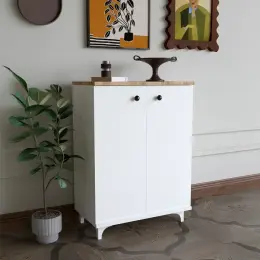 Kzy Mobilya Pratik Çok Amaçlı Ayakkabılık Beyaz 5