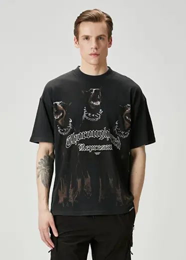 Siyah Baskılı T-shirt