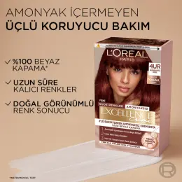 Loreal Paris Excellence Creme Nude Renkler Saç Boyası - 4UR Nude Koyu Kızıl 3