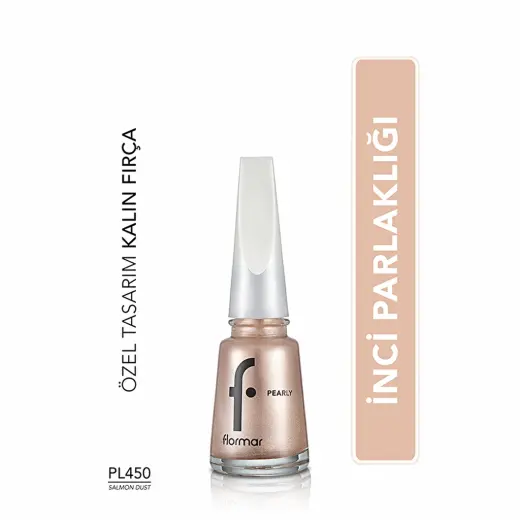 Flormar Pearly Yoğun Pigmentli ve Sedef Yansımalı Oje 450 Salmon Dust