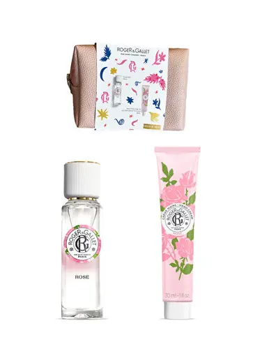 Rose Isparta Gülü İtalyan Mandalinası Parfüm EDT 30 ml + El Kremi 30 ml + Pembe Makyaj Çantası Kadın Parfüm Seti