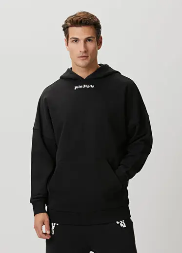 Siyah Kapüşonlu Sweatshirt