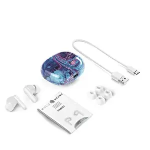 Cellularline Music Sound Fancy TWS Silikon Mavi Dalgalı Kulaklık