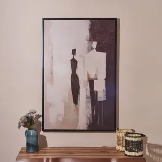 Evidea Deco Contraste Tablo - Bej / Siyah - 90x60 cm