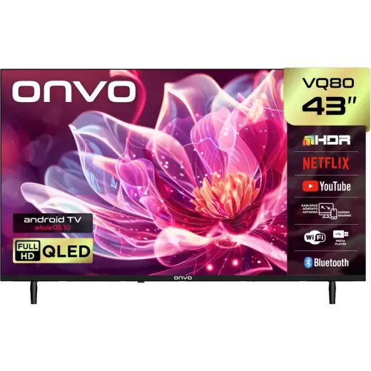 Onvo 43VQ80F2FA 43'' 109 Ekran Uydu Alıcılı Full HD WhaleOS QLED TV