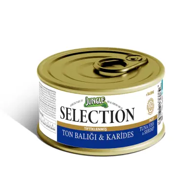 Jungle Selection Tiftiklenmiş Ton Balıklı ve Karidesli Kedi Konservesi 70gr