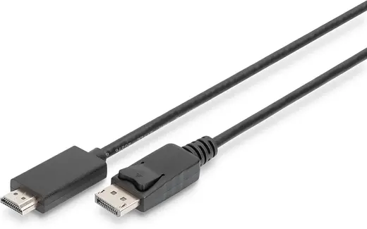 DIGITUS DisplayPort HDMI Adaptör Kablosu - UHD 4K/60Hz - HDMI 2.0 - Ekran Portu 1.2-2 m - Monitör, Oyun Grafik Kartı ile Uyumlu - Siyah
