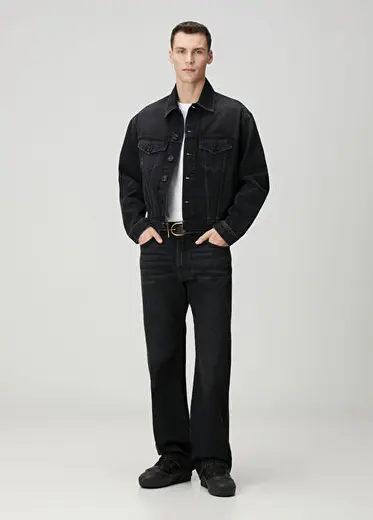 Loose Fit Siyah Jean Pantolon