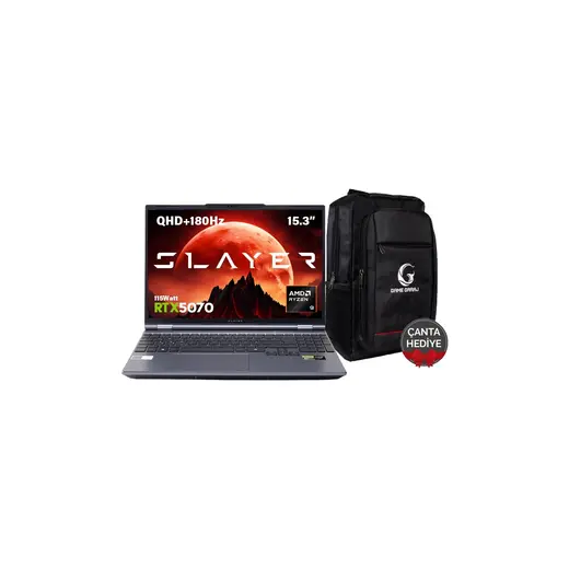 Game Garaj Slayer R9T2-5070 C4 Amd Ryzen 9 8945HX 32 GB Ram 1 tb SSD RTX5070 15.3" 180Hz Qhd+ IPS Freedos Gaming Laptop