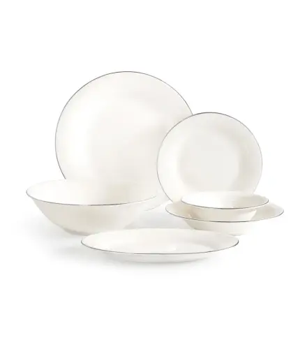 Solara 6 Kişilik 27 Parça Yemek Takımı - Beyaz/Silver