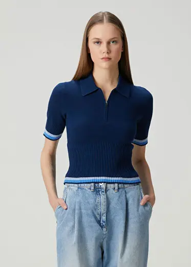 Marcella Lacivert Polo Triko