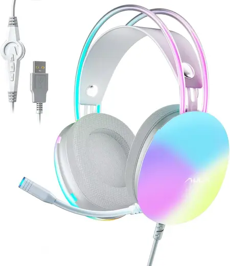 Aula S505 RGB USB Gaming Mikronfonlu Oyuncu Kulaklığı Pembe
