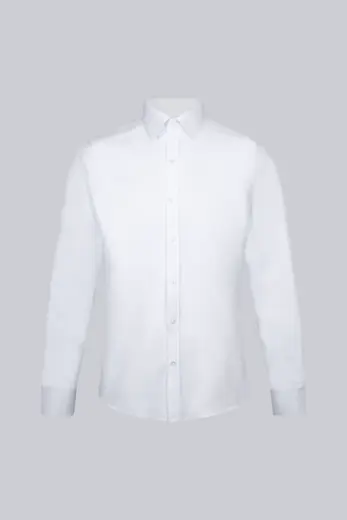 Beyaz Slim Fit Uzun Kollu Slim Yaka Pamuklu Klasik Gömlek