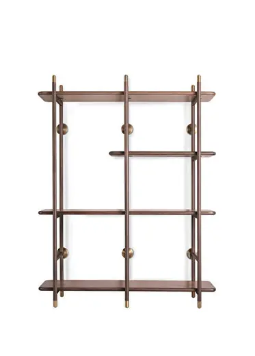 Çelen Ceviz Ahşap Metal Kitaplık