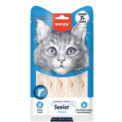 Wanpy Creamy Treat Ton Balıklı +7 Yaş Kedi Krema Ödül Maması 14gr (5'li)