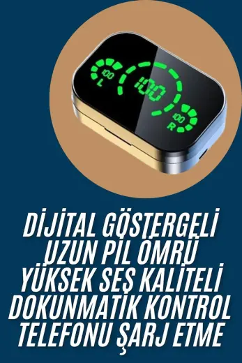 2025 - 71 - Model Bluetooth Kulaklık Telefon Şarj Edebilen Çağrı Cevaplama - Kmrsfres - Dijital Göstergeli