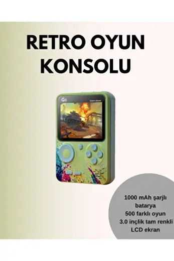 TV Bağlantılı 500 Oyunlu Mini Gameboy Konsol - Lisinya
