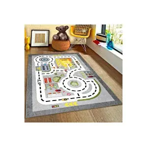 Bebişim Halı Araba Yolu Oyun Halısı Uçaklı Eğitici Çocuk Halısı 150x200 cm