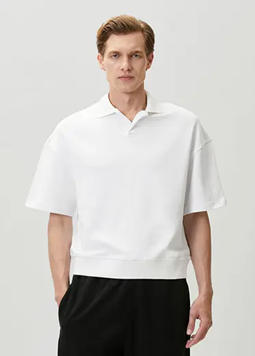 Beyaz Polo Yaka T-shirt