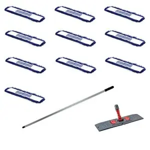 Cod-ex Orlon Mavi Statik Toz Mop Takımı Seti - 80 Cm. - 10 Adet Mop + Mop Tutucu + Sap - 1 Takım