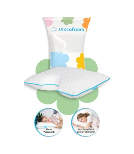 Viscofoam Shoulder Yan Yatanlar Boyun Destekli Ortopedik Yastık Boyun Destekli Visco Yastık - 58x40x12cm