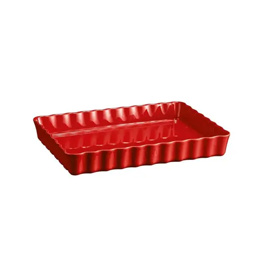 Emile Henry Tart-börek-fırın Kabı Dikdörtgen 33 X 24 Cm Kırmızı/burgundy