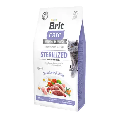 Brit Care Hipoalerjenik Kilo Kontrolü Ördekli ve Hindili Tahılsız Kısırlaştırılmış Kedi Maması 7kg