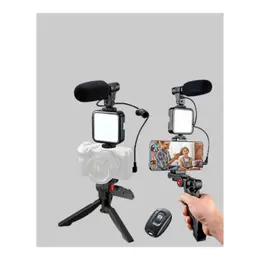 LED Işıklı Tripod ve Mikrofonlu Vlog Çekim Kiti 2