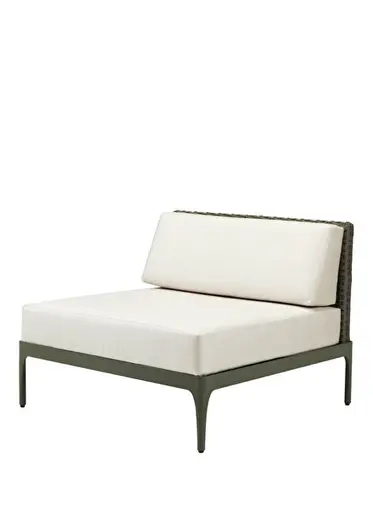Infinity Warm Grey Wicker Alüminyum Ara Modül Bahçe Koltuğu