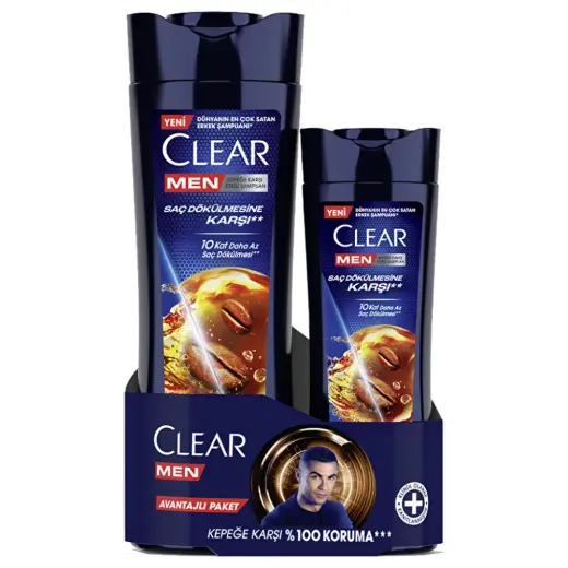 Clear Men Kepeğe Karşı Etkili Şampuan Saç Dökülmesine Karşı 350 ml + 180 ml
