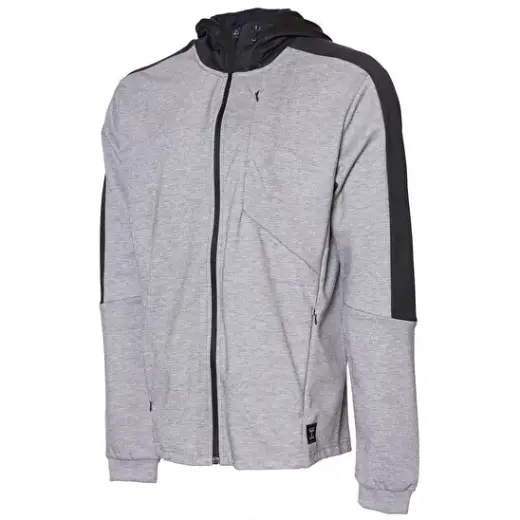 T-TROPPER FERMUARLI HOODIE Gri Erkek Fermuarlı Hoodie
