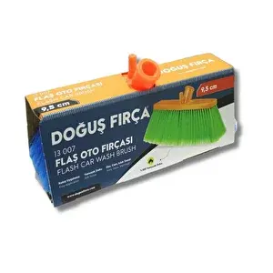 Doğuş Flaş Kutulu Oto Yıkama Fırçası, Kıl Boyu 9,5 Cm. Su Hortumu Girişli (13007)