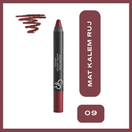 Golden Rose Matte Lipstick Crayon Ruj No:09