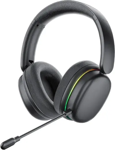 Aula G7 PRO Tri Mode Kablosuz RGB Gaming Mikrofonlu Oyuncu Kulaklığı 7.1 Surround Ses 40 mm Driver Düşük Gecikme E-Spor Kulaklık Siyah
