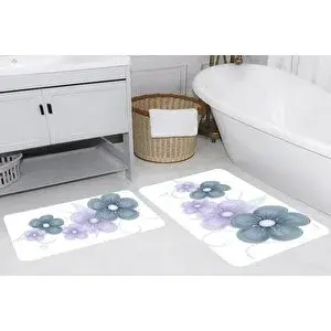 Vivense Di̇ji̇tal Baski, Kaymaz Taban İki̇li̇ Banyo Paspasi 100x60 + 60x50 Cm Rvg5258