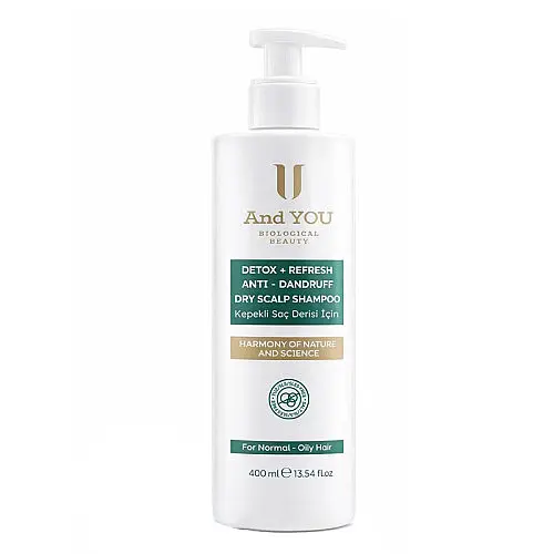 And You Detox Refresh Tuzsuz Kepek Karşıtı Şampuan – Tüm Saç Tipleri İçin Arındırıcı Bakım 400 ml