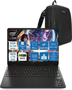 HP Omen Amd Ryzen 9 365 24 GB RAM 4 TB SSD 16 inç Wqxga 240 Hz 3 MS 500 Nits W11Home C52QZEAH07-Zetta Çanta