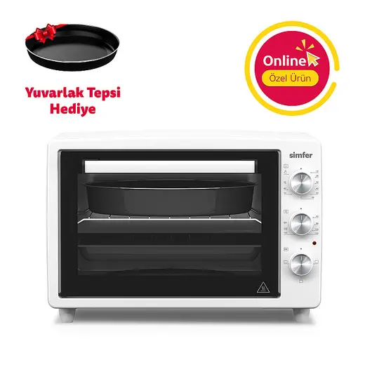 Simfer 3420 Beyaz 34 LT Statik Mini / Midi Fırın - 4 Fonksiyon, Programlanabilir Pişirme & Isı Kontrol Sistem