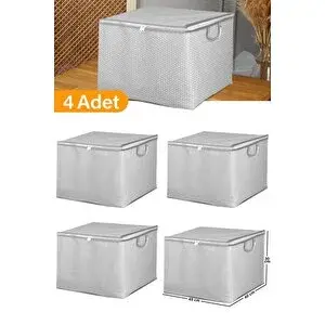 Serstil 4 Adet - Mini Boy Gri Benekli Kıyafet / Nevresim Hurcu - 45x40x30 Cm