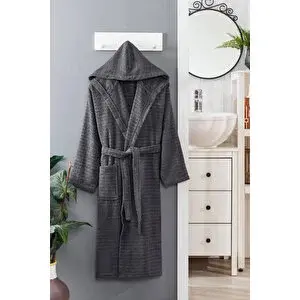 Mira Home Kapüşonlu Unisex Banyo Bornozu %100 Soft Pamuklu 2XL