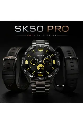 SK50 Pro Ultra AMOLED Ekran Akıllı Saat Metal Kayış Bluetooth Arama Smart Watch