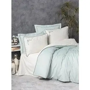 Cotton Box Elite Saten Çift Kişilik Nevresim Takımı Vanko Mint