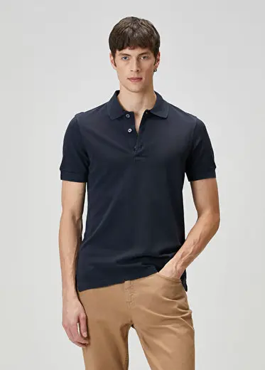 Lacivert Polo Yaka T-shirt