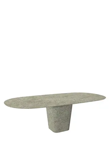 Tao Gri Beton Oval Bahçe Yemek Masası
